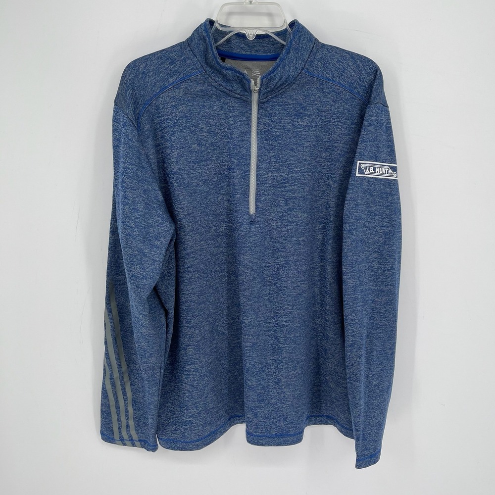 Adidas Men's Blue‎ J.B. Hunt Corporate Quarter Zip Pullover Golf Sweater Size XL